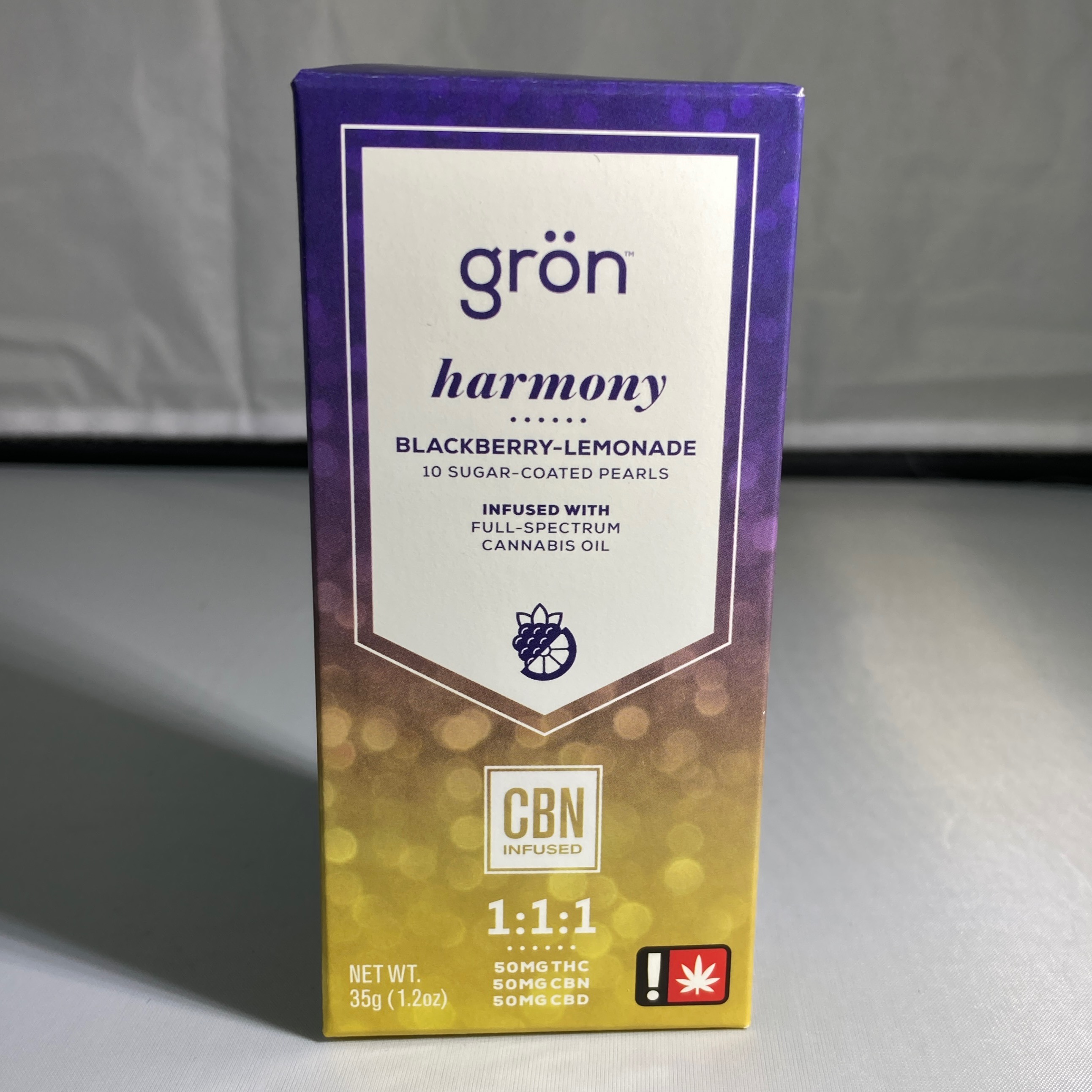 Gron: Harmony 1:1:1 THC:CBD:CBN - Blackberry Lemonade - Sleepytime/Pain Relief Edible